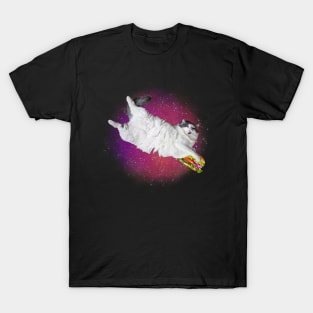 funny burger cat galaxy T-Shirt